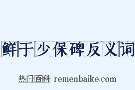 鲜于少保碑反义词是什么意思的图片